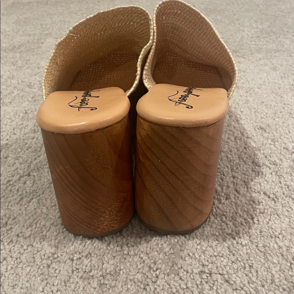 Free People Natural Woven Leather Clog Mules - Picture 6 of 8
